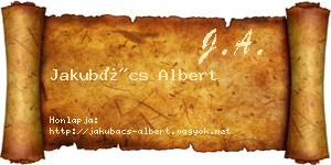 Jakubács Albert névjegykártya